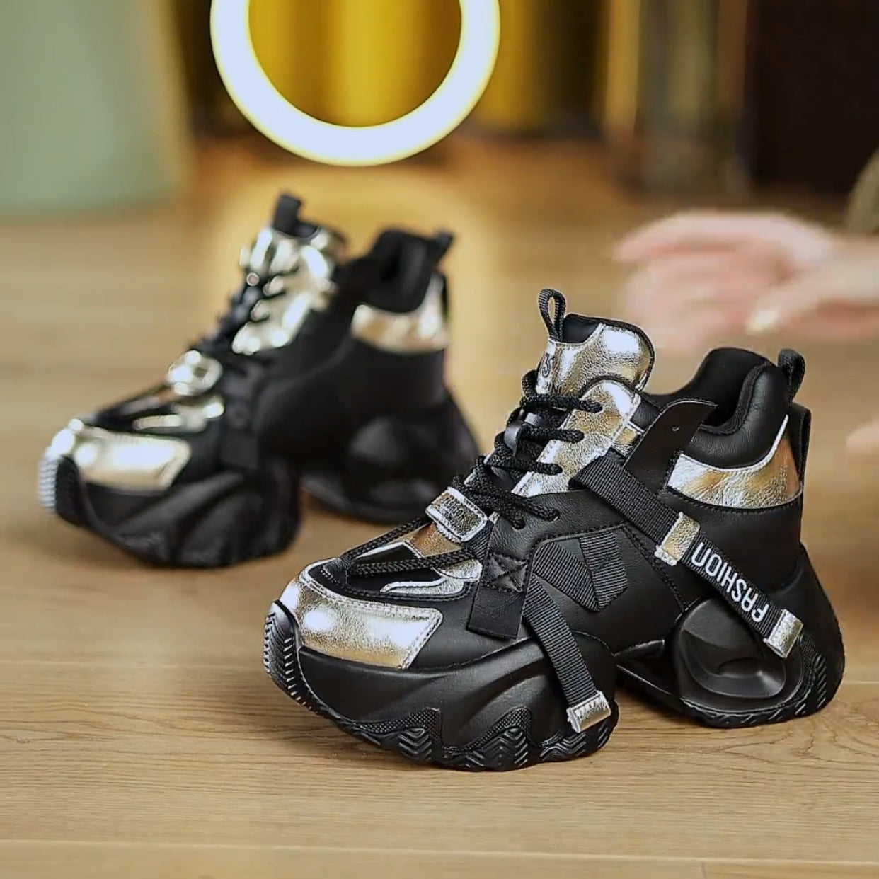 Women's Fashion Platform Shoes - Casual Exercise Sneakers with Height Boost