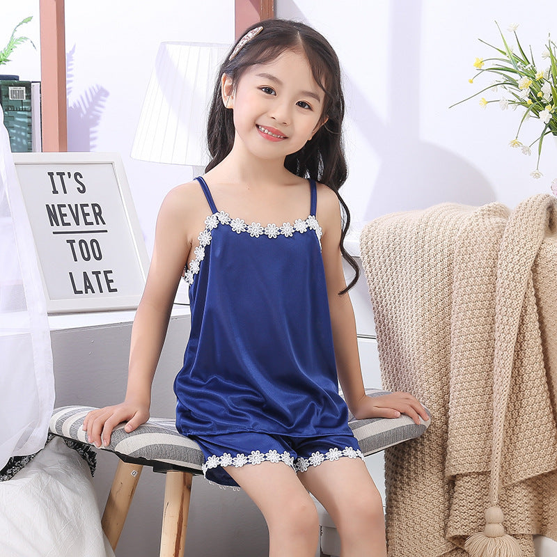 Children's Sling Pajamas for Girls - Black