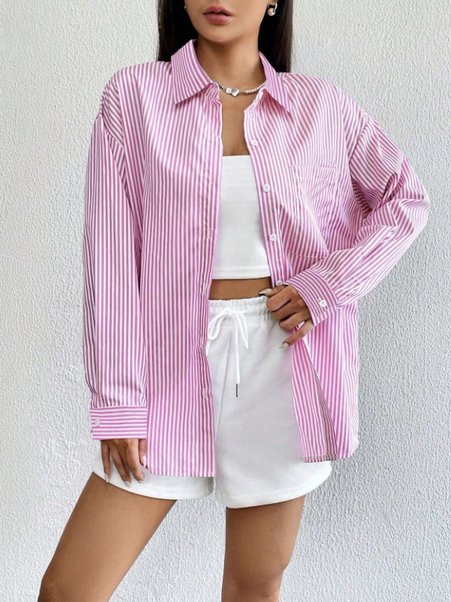 Cardigan Top Loose Casual Long Sleeves Shirt For Women