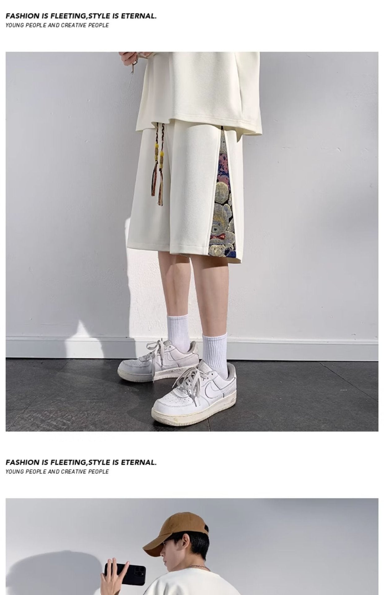 Two-piece Loose Casual Plus Size Short-sleeved Cropped Pants