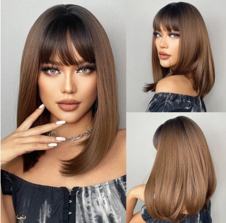 Women's Gradient Gold Wig - High Temperature Silk European American Style