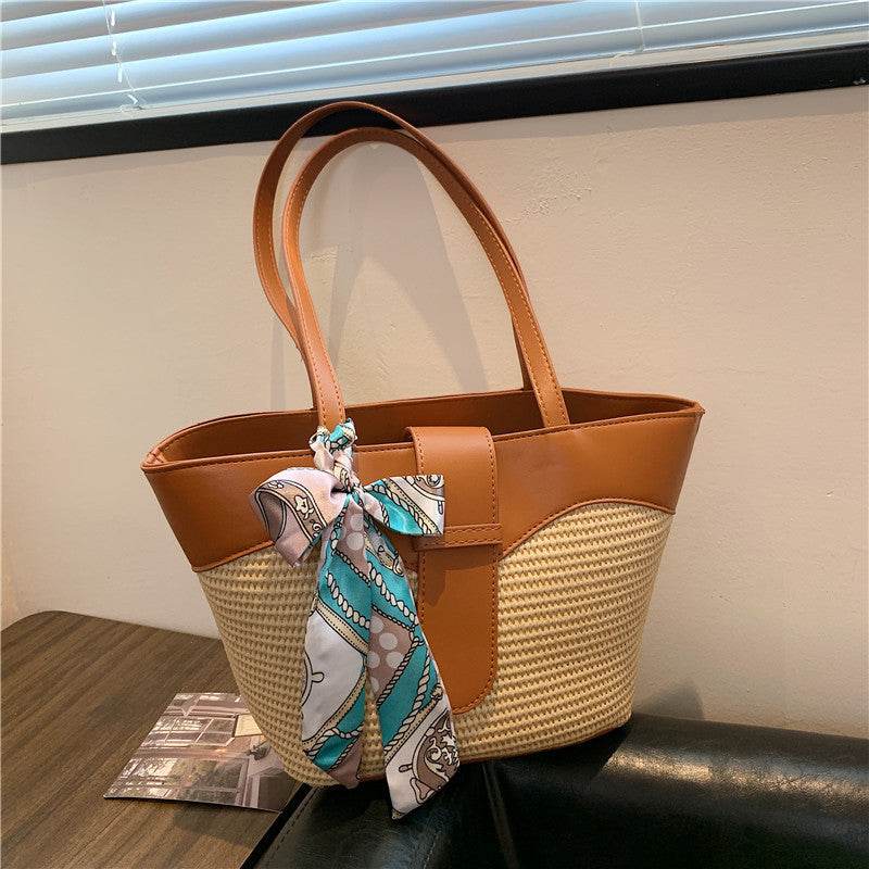 Women's Fashion Simple Silk Scarf Bow Shoulder Bag - Millivan supplies
