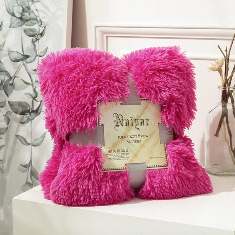 Super Soft Coral Fleece Blanket Warm Cozy Bedding Blanket Fluffy Sofa Bedding Airplane Hotel Throw - 14 Colors Multiple Sizes