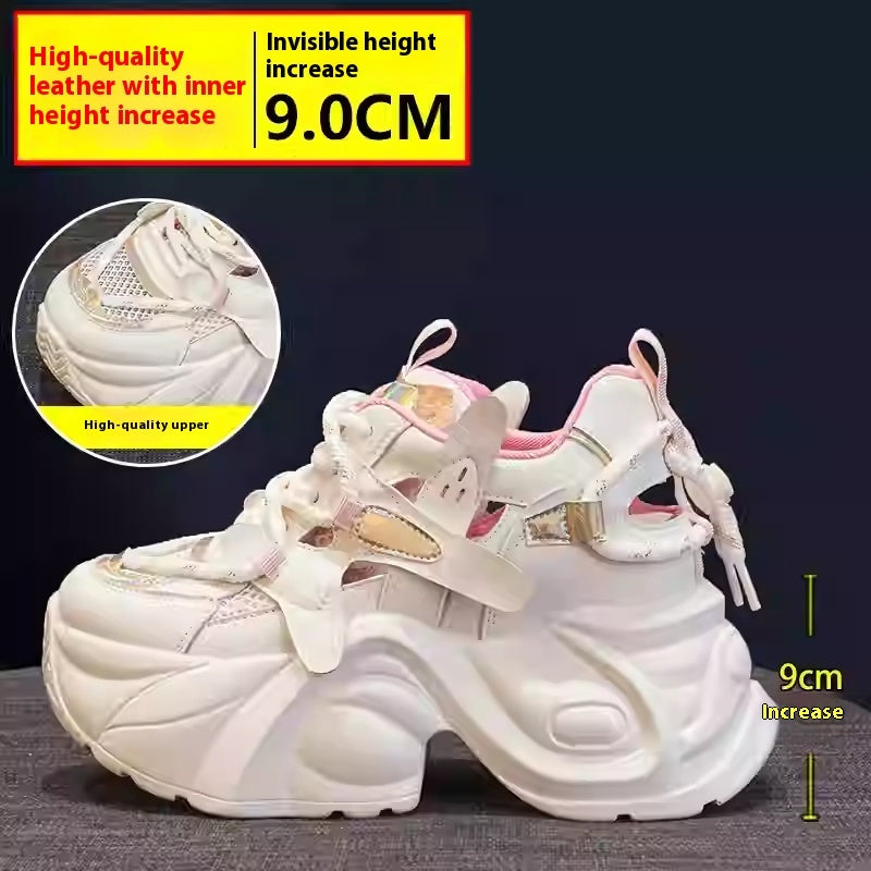 Women's Mesh Casual Shoes - Adult Height Increasing Hollowed Design