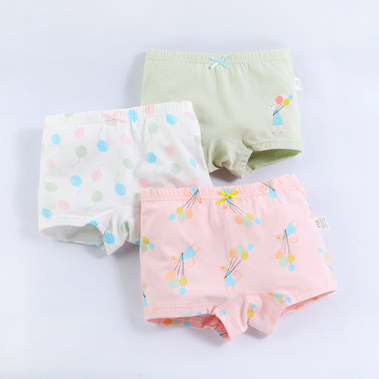 Girls' Cotton Boxer Briefs - Cute Cartoon Children's Underwear
