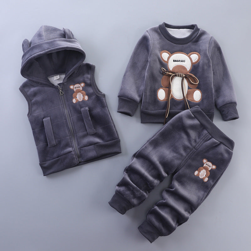 Adorable Baby Three-Piece Set - Cozy Top, Pants & Vest Outfit