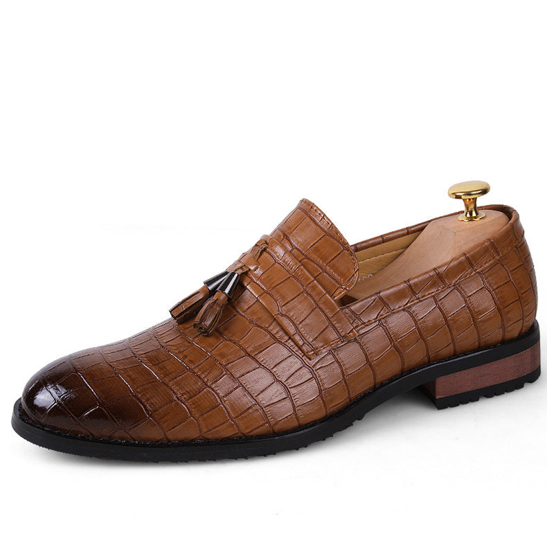Korean Style Men's Hair Stylist Pointed Leather Shoes Tassel - Professional Fashion