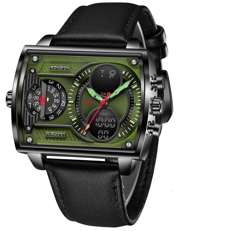Men's Dual Display Electronic Watch - 47mm Square