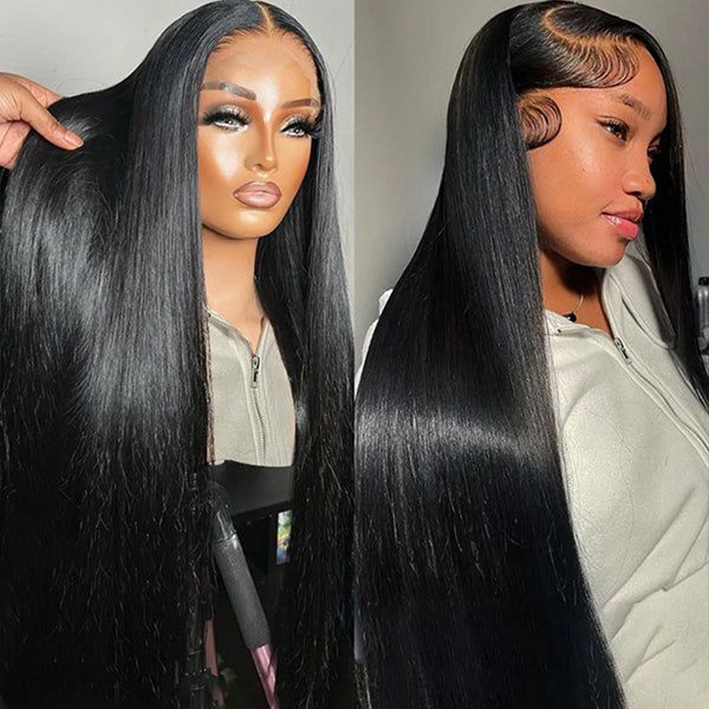13x4 Lace Front Wig Human Hair - Straight Natural Hair Wig 180 Density