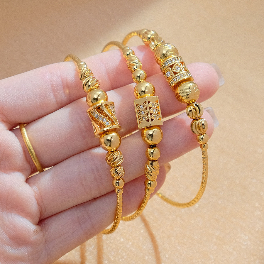 African Arabic Gold Women's Bracelet - Round Spherical