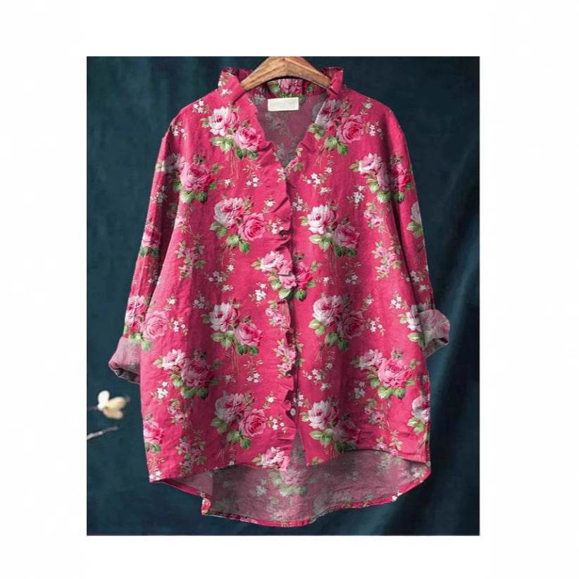 Loose Print Crew Neck Casual Plus Size Women's T-shirt - Millivan supplies