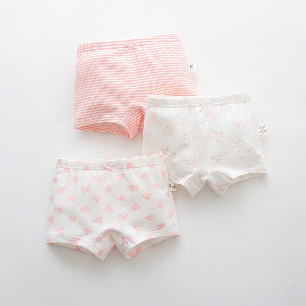 Girls' Cotton Boxer Briefs - Cute Cartoon Children's Underwear