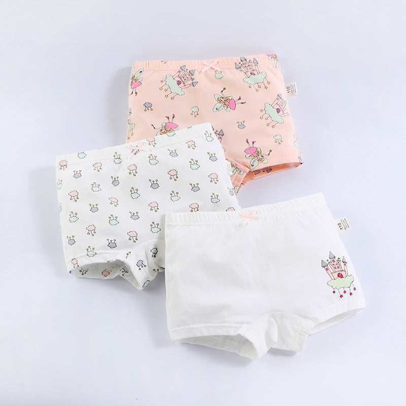 Girls' Cotton Boxer Briefs - Cute Cartoon Children's Underwear