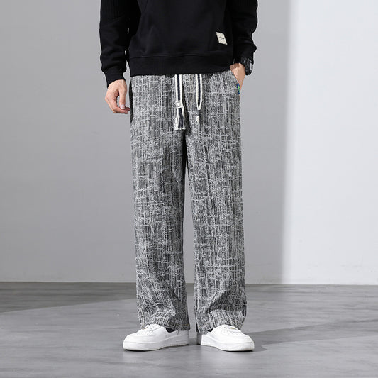 Men's Loose Tapered Korean Style Casual Pants - Adult Trendy Black Pants