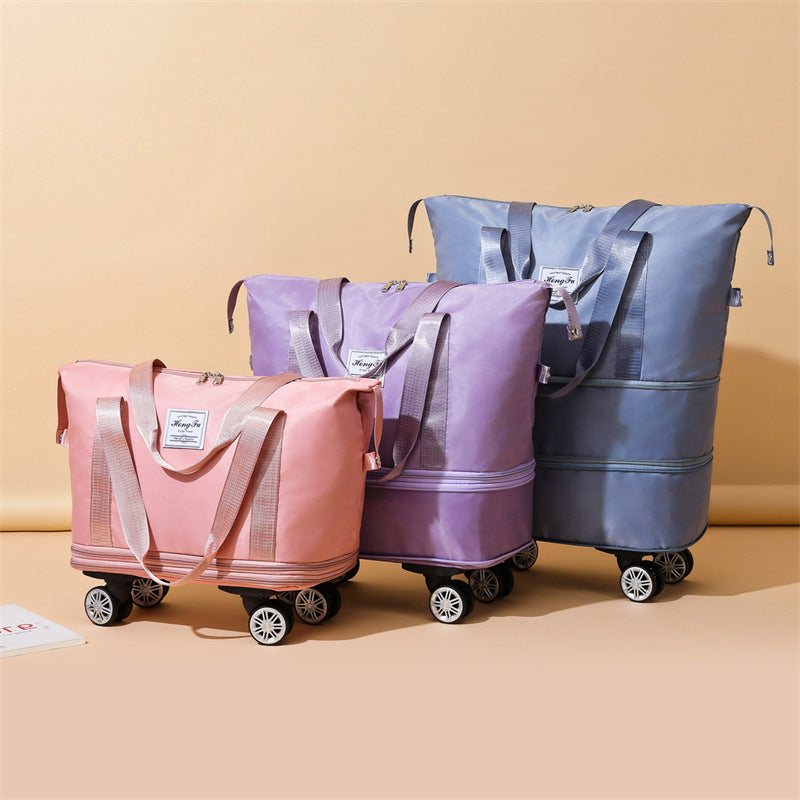 Universal Wheel Travel Bag - Double Layer Dry Wet Separation Fitness Yoga Sports Handbag