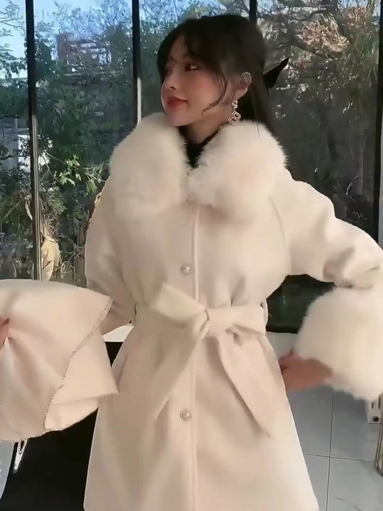 Oversized Women's Suit Ocean Cape Coat Woolen Dress