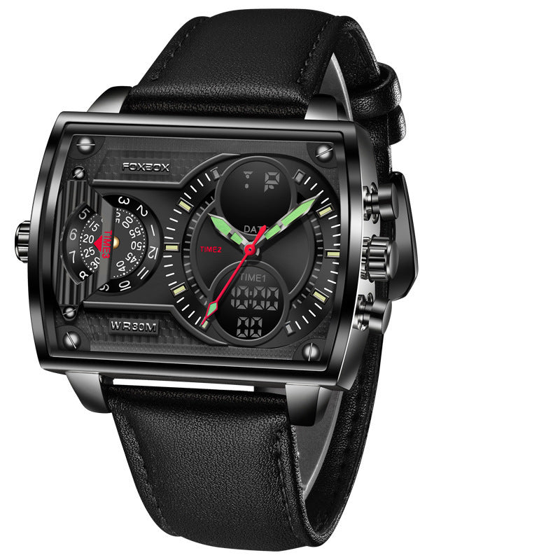 Men's Dual Display Electronic Watch - 47mm Square