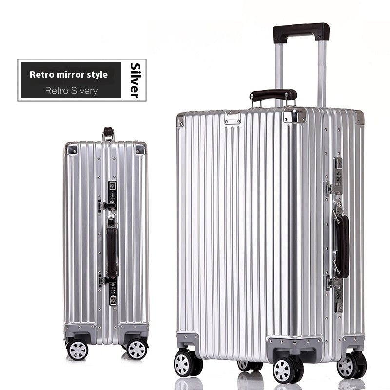 Two silver suitcases with 'Retro Silver' label on a white background