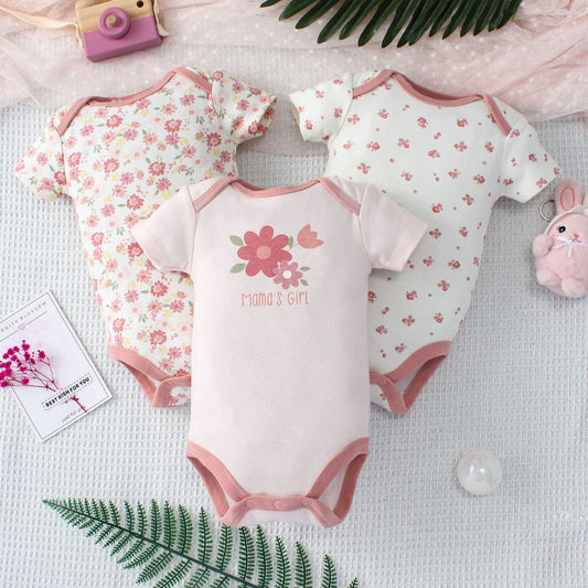 Baby Jumpsuit Fashion Three-Piece Set - Blue Giraffe Design