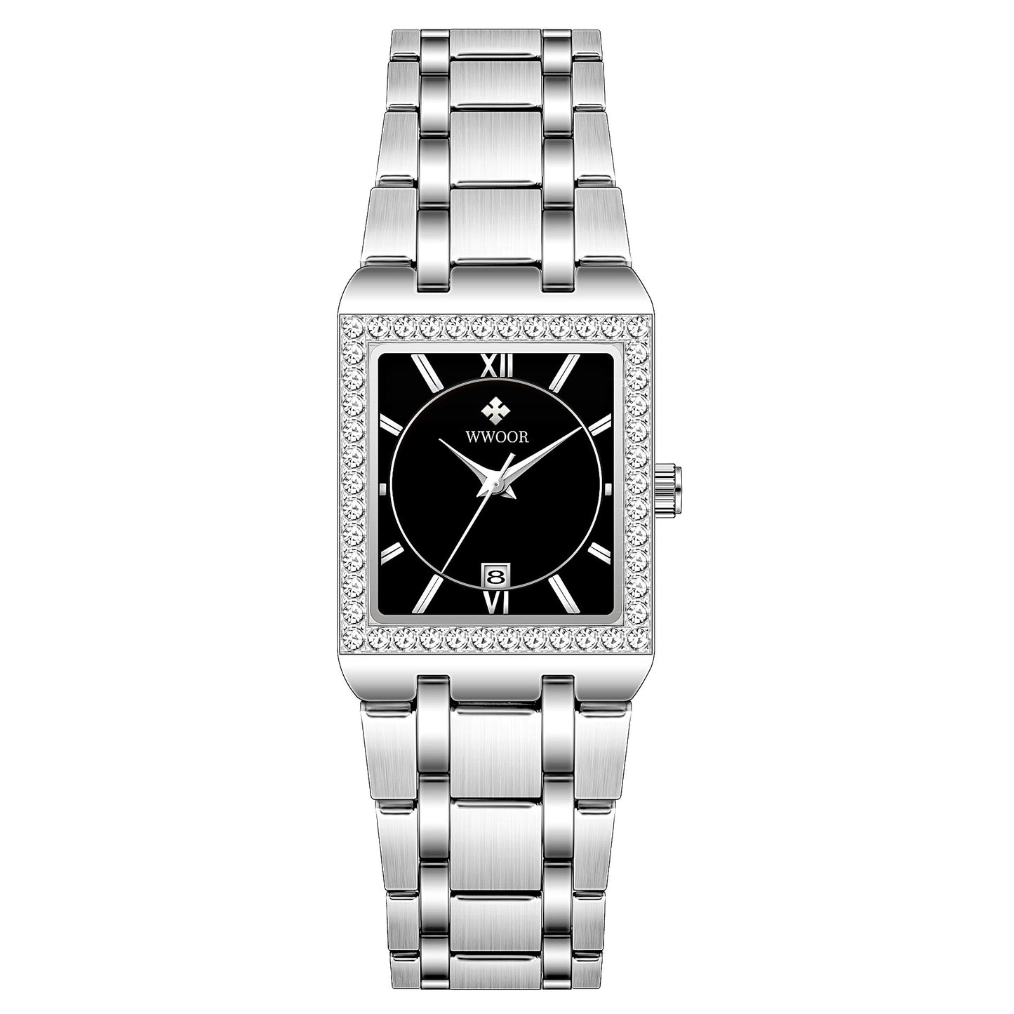 Diamond Square Steel Watch - Waterproof Love Belt