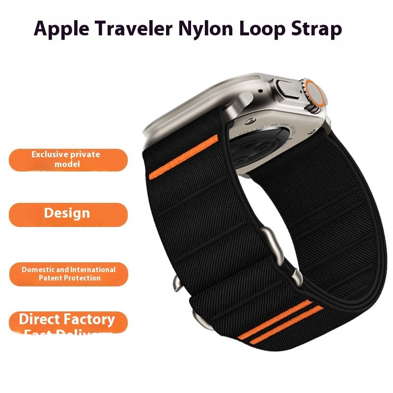 Elastic Nylon Apple Watch Band - Stainless Steel Buckle