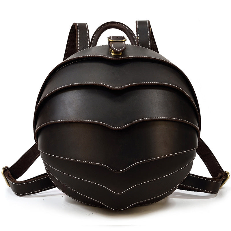 Crazy Horse Leather Multifunctional Backpack Genuine Leather Large Capacity