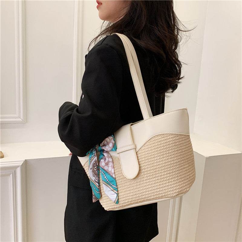 Women's Fashion Simple Silk Scarf Bow Shoulder Bag - Millivan supplies