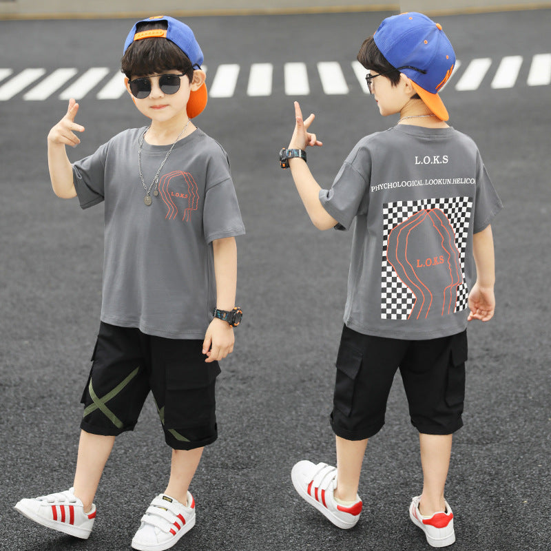 Boys' Summer Sports Suit - Children's Short-Sleeve Fashion Set