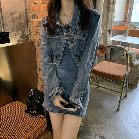 Women's Denim Jacket and Skirt Set - Adult Fashion Outfit