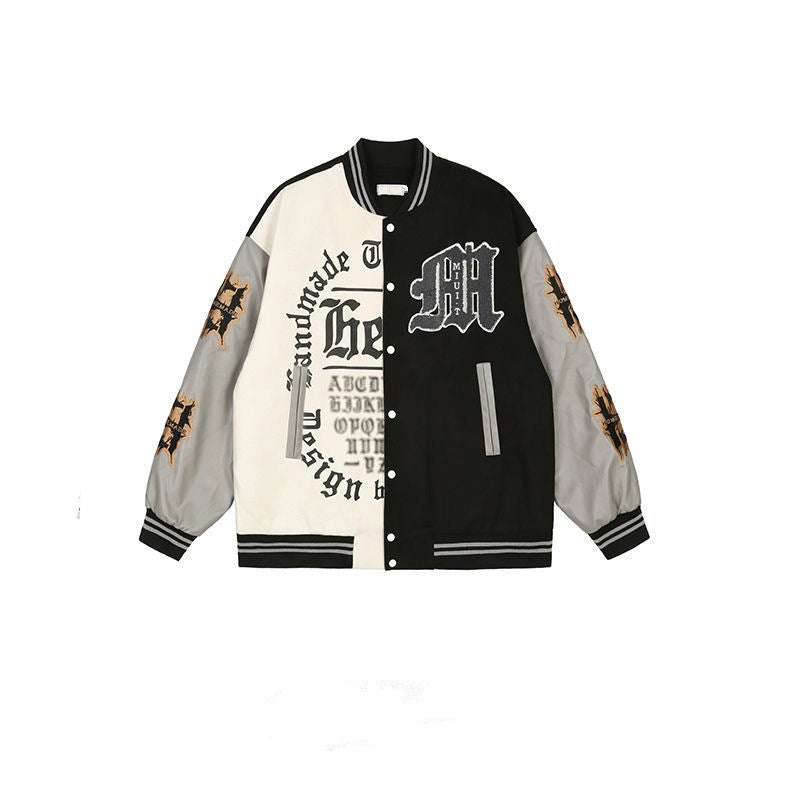 Niche Vintage Stitching Baseball Uniform Hip-hop Jacket