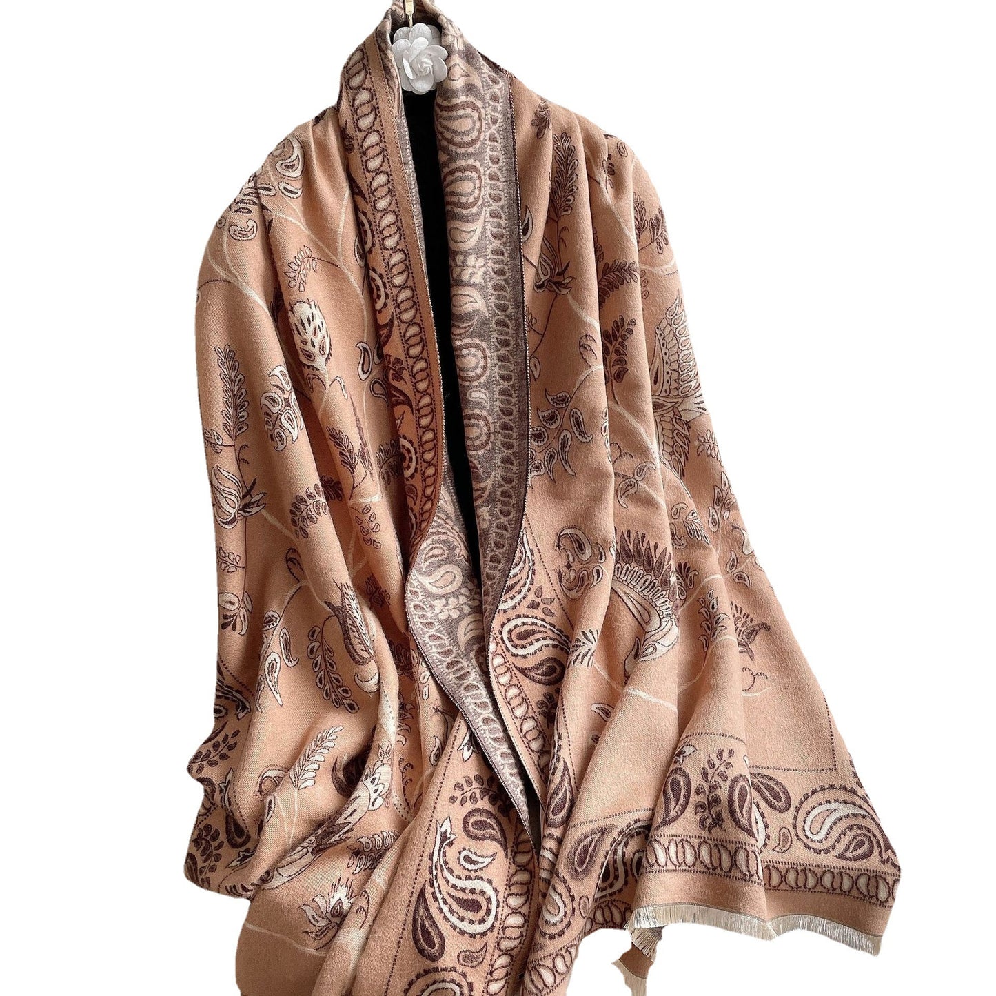 Women's Cashmere-like Neck Warmer Scarf - Adult Office Blanket Camel