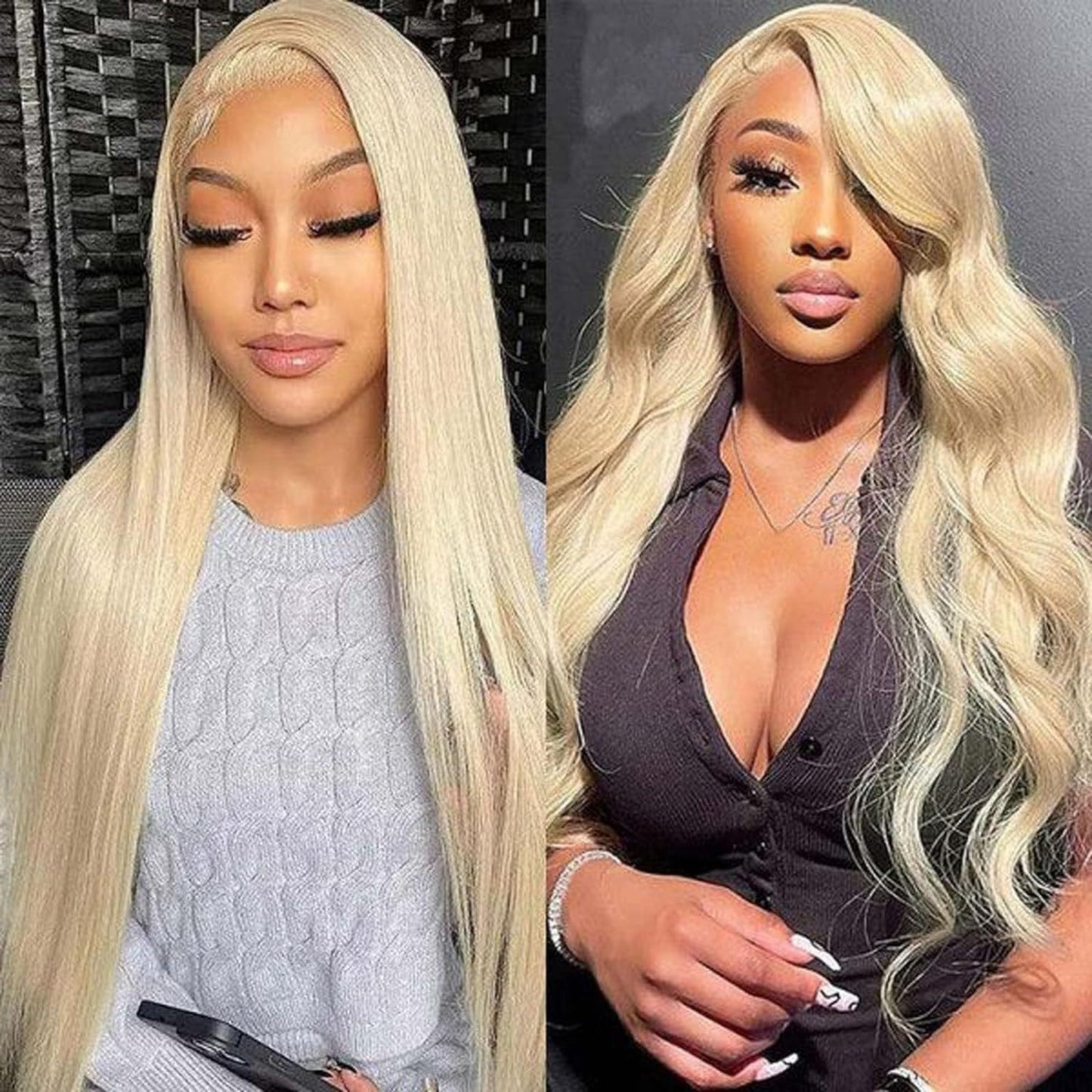 Women's European American Lace Front Wig - Synthetic Fiber Middle Parting Style