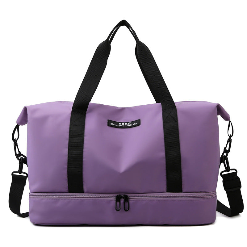 Large Capacity Waterproof Travel Duffle Bag - Women's Sports Gym Fitness Weekender with Shoe Compartment