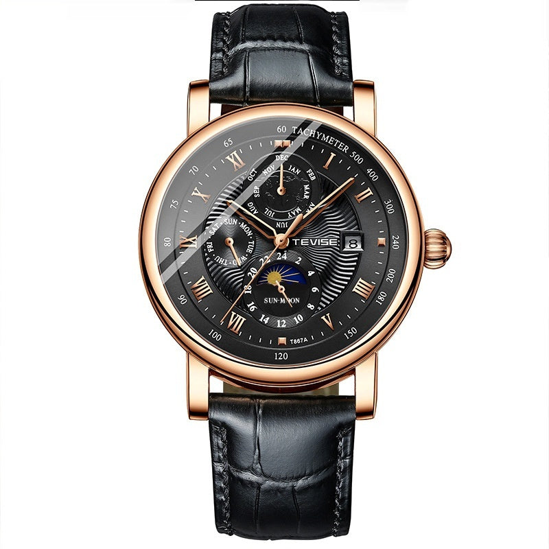 Men's Thin Calendar Mechanical Watch - Large Dial