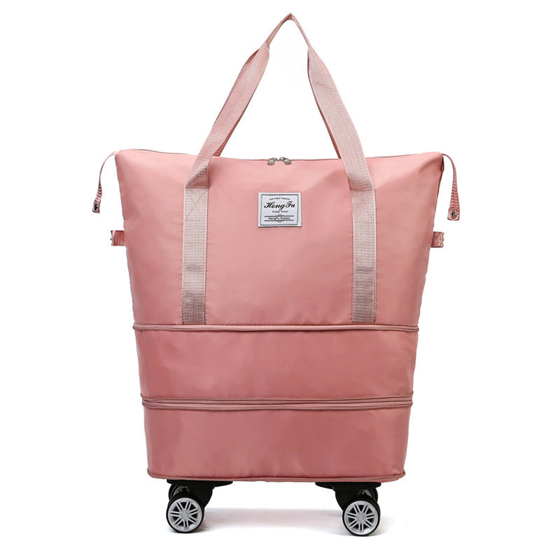Universal Wheel Travel Bag - Double Layer Dry Wet Separation Fitness Yoga Sports Handbag