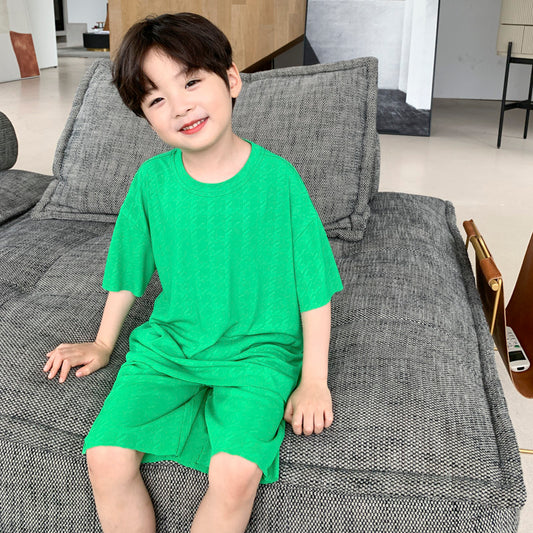 Boys' Homewear Suit Pajamas Medium And Large Children's Loose Clothes