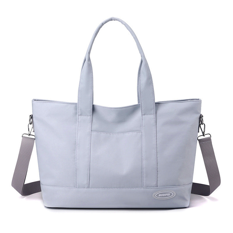 Large Capacity Korean Style Tote Bag - Trendy Solid Color Casual Shoulder Handbag for Women