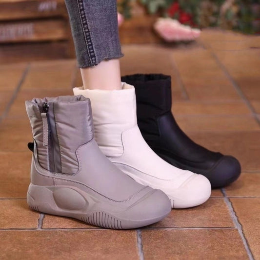 Women's Winter Snow Boots - Adult Plush Waterproof Boots Grey