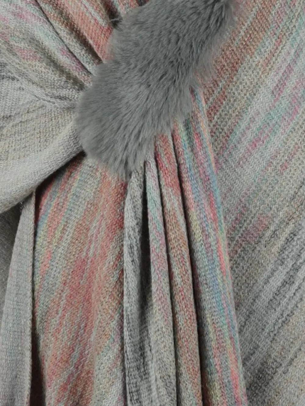 Heathered Fringe Hem Poncho - Millivan supplies