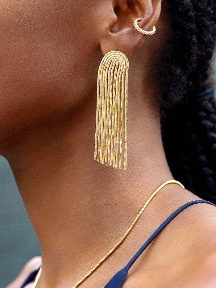 Long Tassel Earrings Fashion Women's All-match Titanium Steel