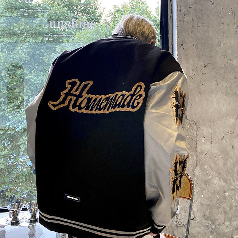 Niche Vintage Stitching Baseball Uniform Hip-hop Jacket
