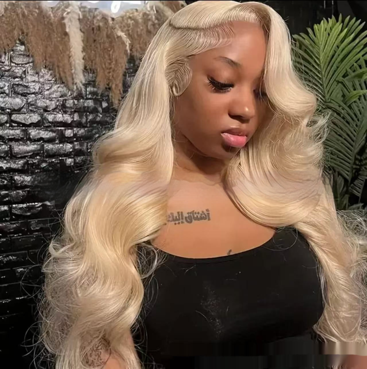 Adult Women's Lace Front Synthetic Wig - European Style Light Gold