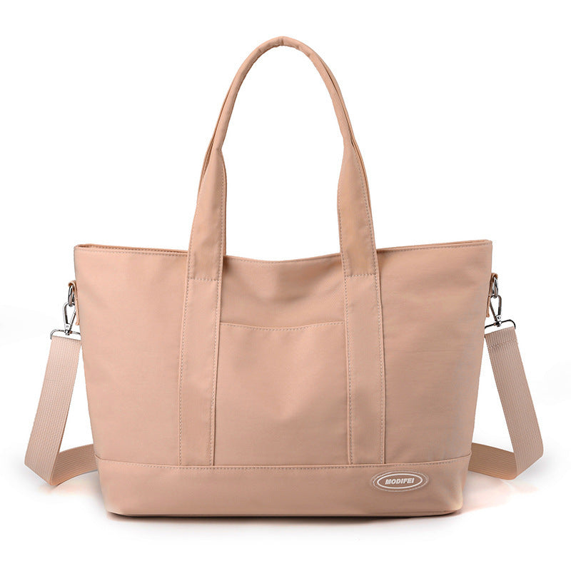 Large Capacity Korean Style Tote Bag - Trendy Solid Color Casual Shoulder Handbag for Women