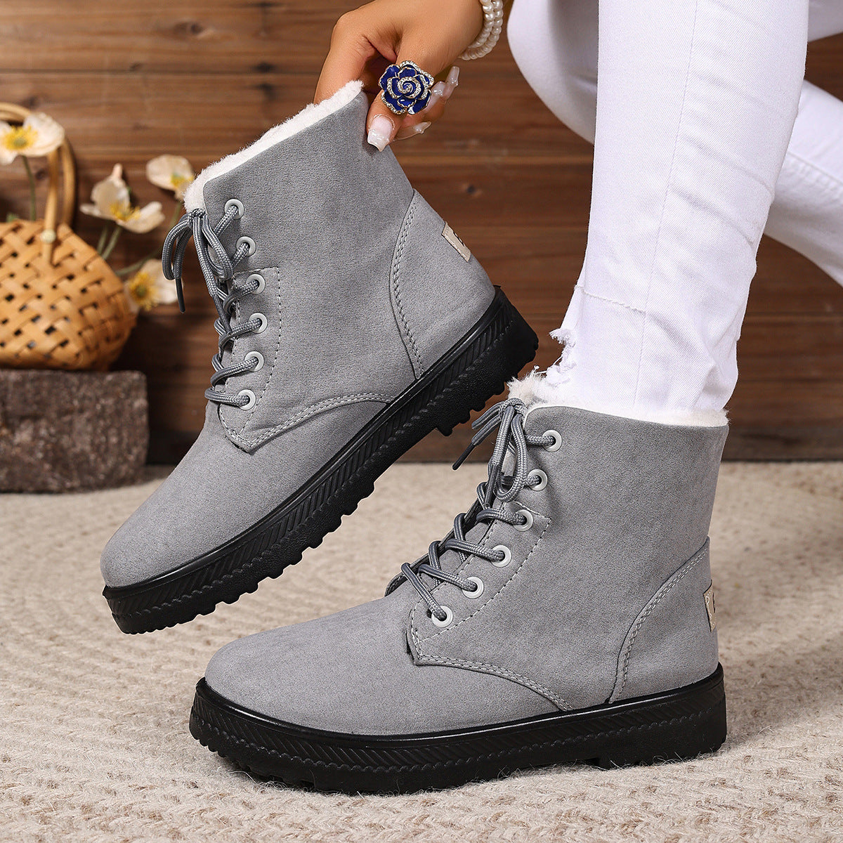 Women's Waterproof Snow Boots - High-Top Cotton-Padded Winter Boots