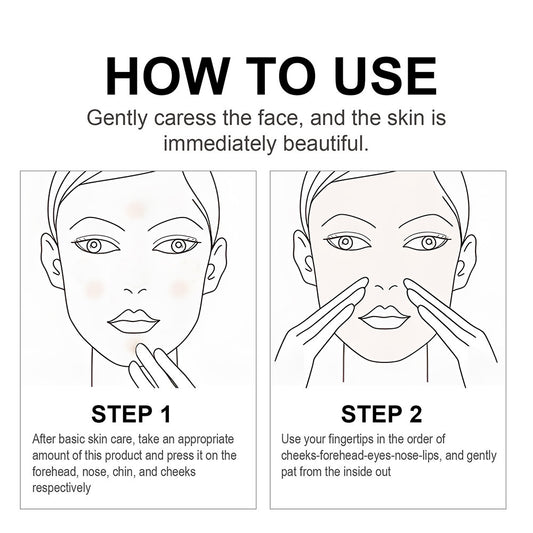 Instructions on how to use a skincare product with step-by-step guidance.
