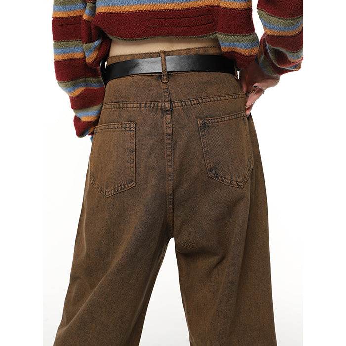Retro Brown Jeans For Women - Millivan supplies