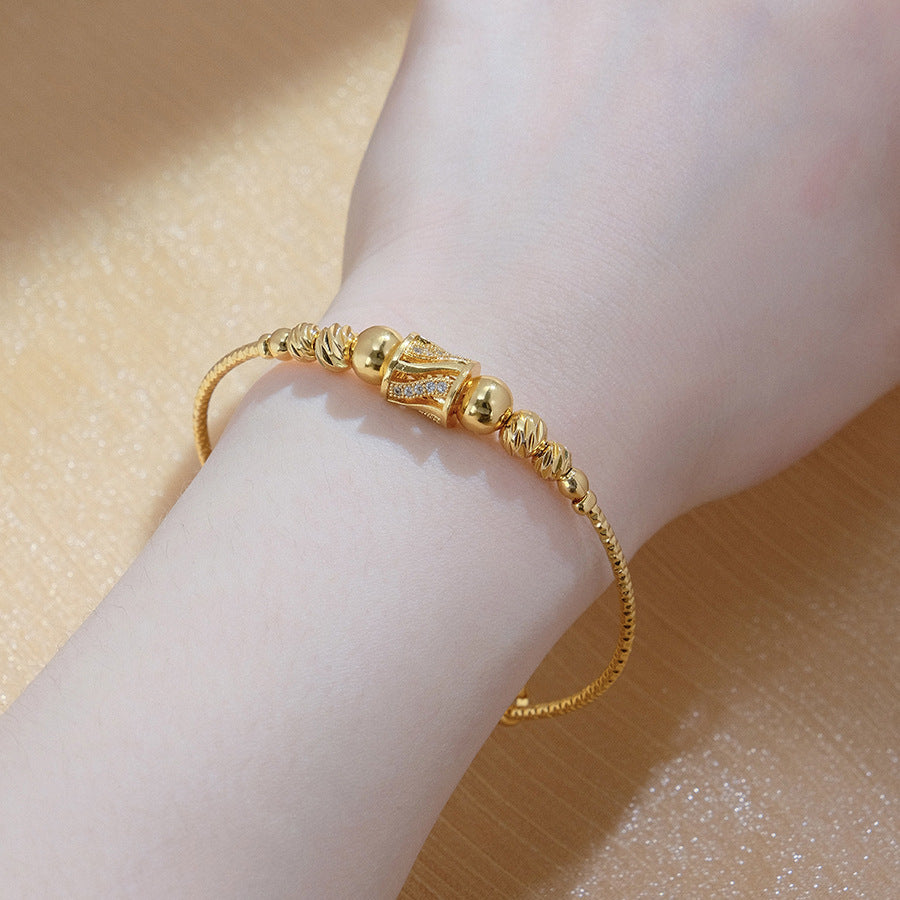 African Arabic Gold Women's Bracelet - Round Spherical