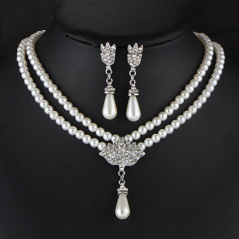 Elegant Alloy Jewelry Set - Fashion Personality Necklace with Matching Earrings