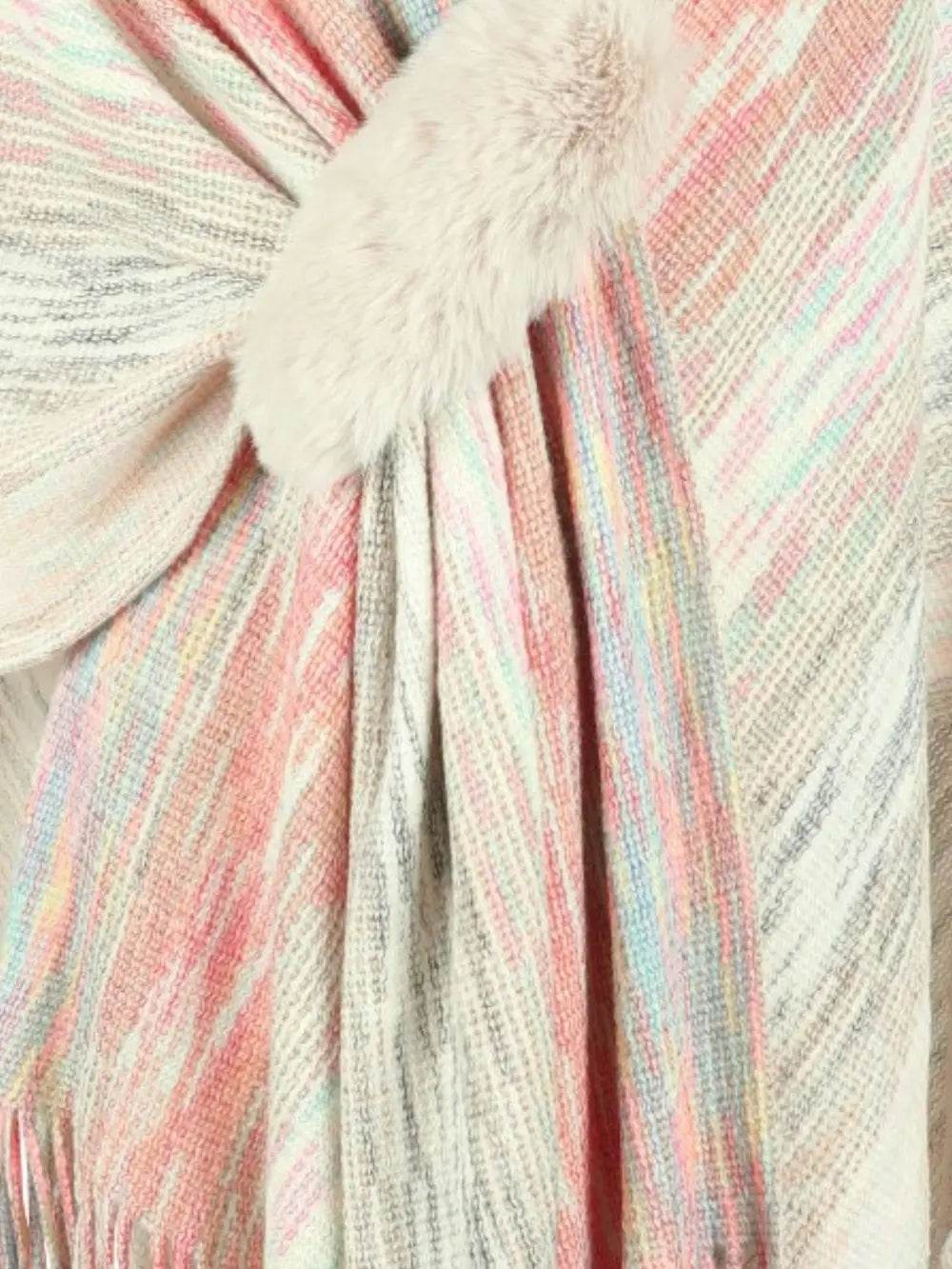 Heathered Fringe Hem Poncho - Millivan supplies