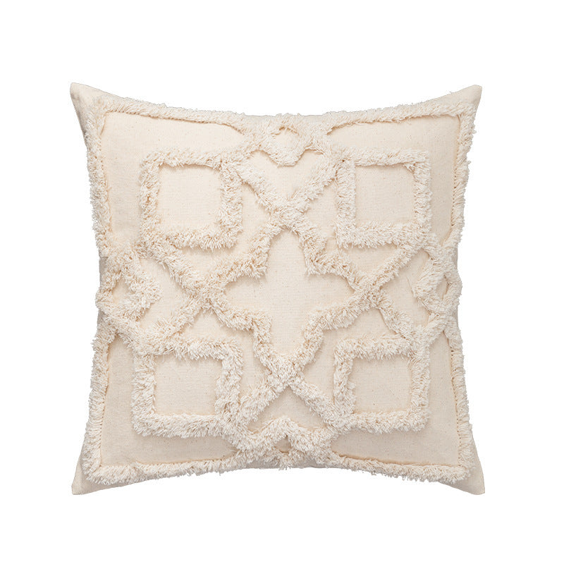 Home Fashion Bohemian Cotton Tufted Embroidery Pillowcase